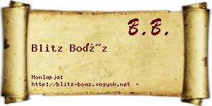 Blitz Boáz névjegykártya